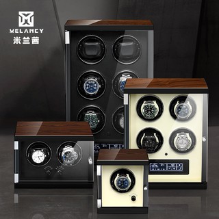 Melancy 2021 New Brand Wood Watch Winder For Watches Black Piano Paint Automatic Self Watch Winders Wooden And PU Leather Watch safe