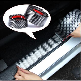 Carbon Fiber Rubber Styling Door Sill Protector Goods Car Stickers 5D Carbon Fiber (1)