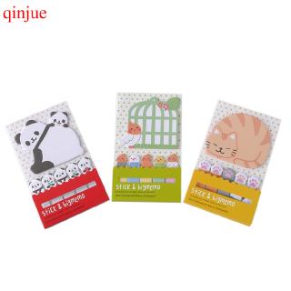 Animal Cat Panda Cute Kawaii Sticky Notes Memo Pad School Supplies Planner Stickers Paper Bookmarks Korean Stationery
