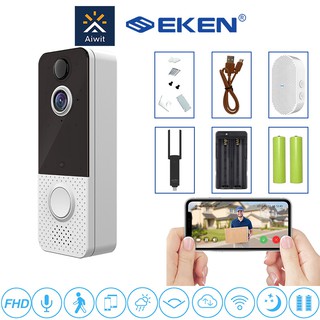 EKEN T8 wireless visual WIFI smart doorbell 1080P night vision voice intercom infrared monitoring Doorbell