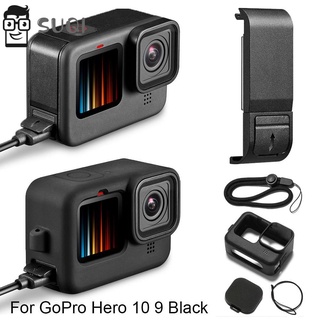 Flip Battery Side Cover For GoPro Hero 10 9 Black Removable Battery Door Lid Charging Case Port For Go Pro 10 9 Accessories
