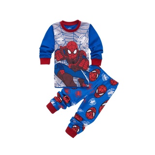Boy Kids Long Sleeve Spiderman T-shirt+Pants Outfits Pajama Set Sleepwear Pyjamas 1-7Yrs