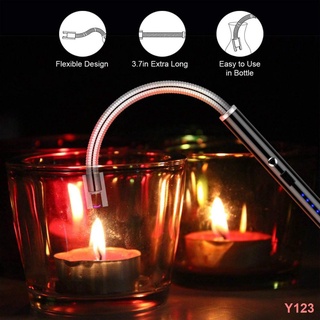❂❈Candle Lighter Rechargeable Electric Arc Lighter with 360° Flexible LED Display Windproof Lighter