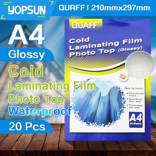 Cold Laminating Film Photo Top (Glossy) A4 20Sheets/Pack Quaff Brand