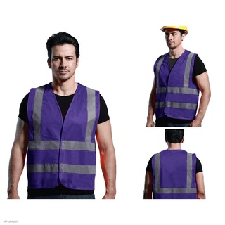 ☇✣[READY STOCK]Industrial Safety Vest with Reflective Stripes Blue Security Safety Vest with Grey Re
