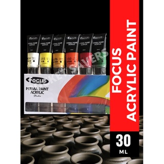 ART HUB - FOCUS Acrylic Paint 100 mL (Painting Colors, Tube, Assorted Colors, Gold, Silver, Metallic