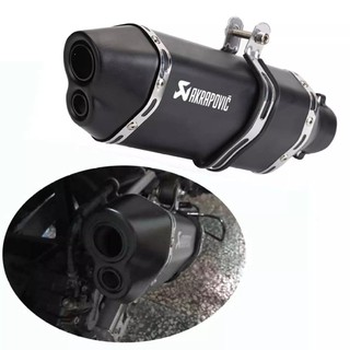 Double-outlet Universal Motorcycle Exhaust Muffler Pipe Moto Silencer Pipe Inlet 38-51mm