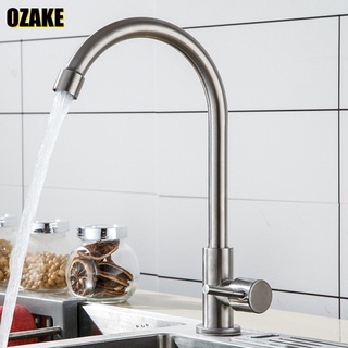 SUS304 stainless steel faucet single cold kitchen sink faucet bearing ball swivel sink faucet