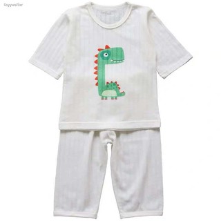 Explosion✲Children s home service suit boys cotton baby pajamas thin summer and girls seven points