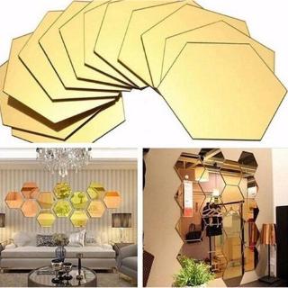 Hot Sale ! 12Pcs 3D Mirror Hexagon Vinyl Removable Wall Sticker Decal Home Decor Art DIY