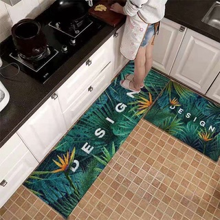 family♧2pcs/Set Kitchen Mats Door Bathroom Carpet Absorbent Slip-resistant Doormart (40x120cm/40x60c