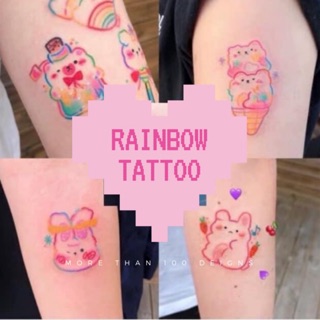 Rainbow cute temporary body tattoo unisex kstyle (1)