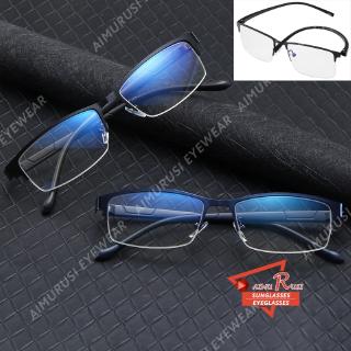 【AIMURUSI】Flexible Material Half Frame Eyeglasses Women/Men Anti Radiation Glasses