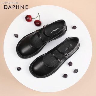 ◑♀Daphne Mary Jane women s shoes autumn new thick-heeled British style small leather shoes Japanese