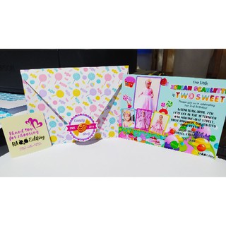 CUSTOMIZED PARTY INVITATIONS - CANDY LAND / TWO SWEET