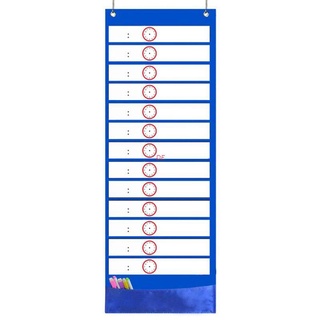 DE Classroom Pocket Chart 13+1 Pocket Daily Schedule Pocket Chart 26 Double-Sided Reusable Dry-Eraser Cards Educational Charts For Classroom Office Home Preschool Activity