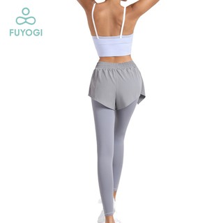FUYOGI 2Pcs Yoga Set Sports Shockproof Bra Quick-Drying Women Running Fitness Pants Yoga Suit Two-Piece Suit