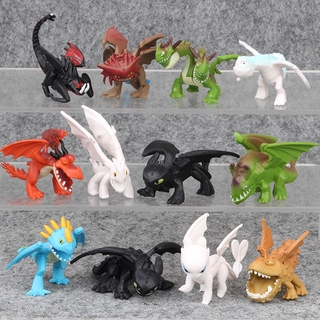 Toothless How to Train Your Dragon 12 PCS/set Action Figure Light Night Fury Kids Toy Gift