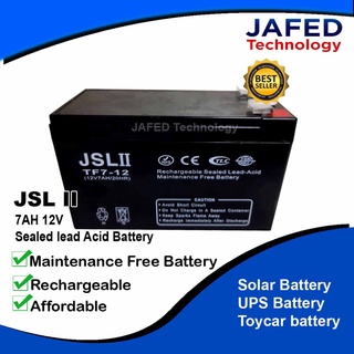 7AH JSL II UPS/ Solar/ Toycar Rechargeable Lead Acid Battery (Maintenance Free)