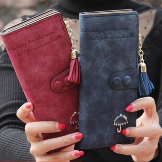 Womens Leather Purse Card Holder Long Wallet Clutch Tassel
