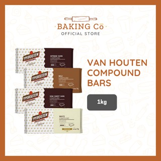 Van Houten Chocolate Intense Dark/Semisweet/Milk/White Compound Bar - 1kg