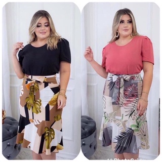 FASHION CASUAL FORMAL PLUS SIZE TERNO(TOP AND SKIRT)
