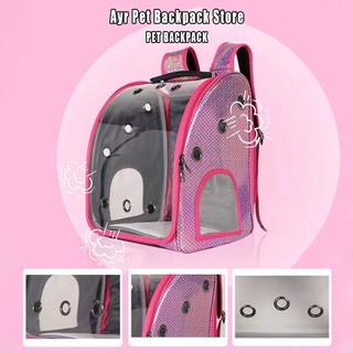 (COD) Panoramic Outdoor Pet Travel Double Backpack Cat Dog Pet Box Pet Supplies Travel Fashion Pet (7)