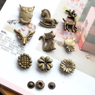 bronze metal cartoon pattern Snap button DIY handwork accessories