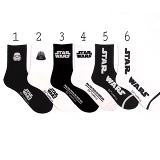 Korean Inspired Iconic Socks Star Wars Black White Stormtrooper Darth Vader