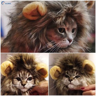 ✾Furry Pet Costume Lion Mane Wig For Cat Pets Clothes Fancy Dress Up With Ears (1)