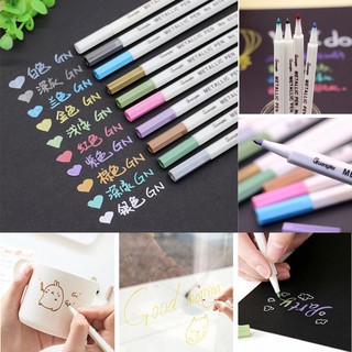 10x Metallic Pencil Set Marker Album Sketch Water Color Art Marker Brush Pen For School Stationery