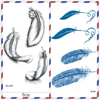 1PC Waterproof Feather Temporary Tattoos Sticker 3D Wing Arm Face Art