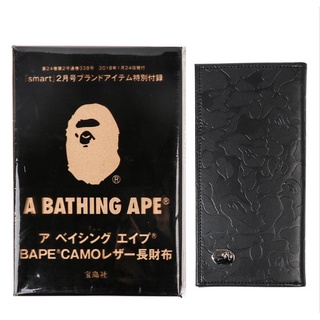 Newest A Bathing Ape Bape Classic Leather Long Wallet Card Holder