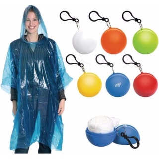 RAINCOAT▦☒Asseenontv #Unisex Portable Rain Poncho Rainwear Keyring Raincoats Ball