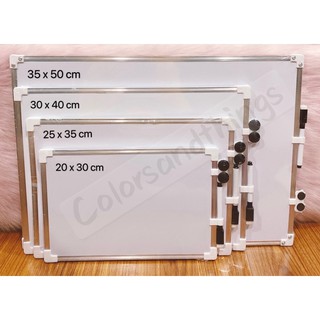 2 Sided Magnetic Aluminum White Board with 2 magnet and 1 marker & small eraser (1)