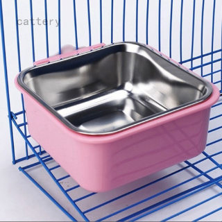 cattery.ph Stainless Steel Dog Bowls Can Be Fixed In A Cage Hanging Bowl Pet Food Water Drink Dishes Feeder For Cat Puppy Pet Dog