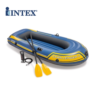 INTEX Challenger 2-person Inflatable Boat Thickened Double Fishing Boat Assault Boat Rubber Boat