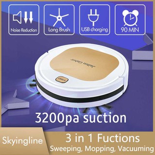 Automatic 3 in 1 Sweep/Mopping/Suction Robot Vacuum Cleaner Household Smart Sweeper Robot with Mopping & Sweeping USB Charging UV Disinfection Cleaner