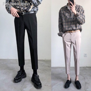 ✘✣28-40 Waistline Korean Men's Straight Cut Pants For Men Office Plus Size Chubby Black Casual Student Slim-Fit Trousers Foraml Slacks11