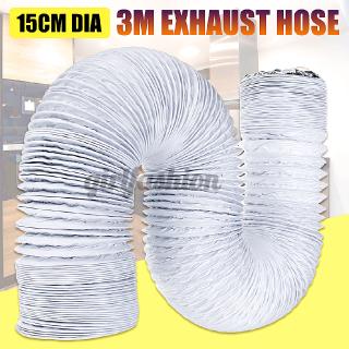 White Aluminium Flexible Air Ducting Ventilation Duct Vent Hood Exhaust Hose 3Mx15CM (1)