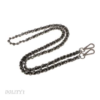 Metal + Leather Shoulder Bag Replacement Chain Strap for Womens Handbag Purse lWwy