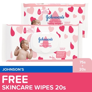 Johnson's Skincare Wipes 75s + FREE 20s