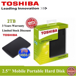 Original 2TB Toshiba Canvio Basics USB3.0 External Hard Drive Hard Disk
