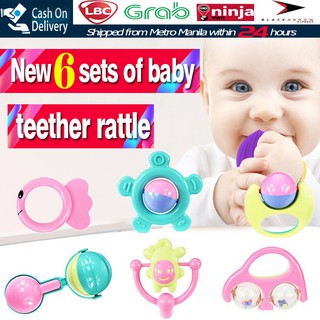 New 3Pcs Baby Teether Rattle Baby Rattle Educational Toy Non-toxic (1)