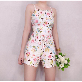 Bangkok Inspired Fashion Outfit Everyday Comfortable Wear Sleeveless Floral Jumpshort Womenue Appare (1)