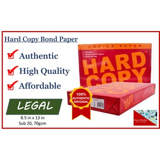 Hard Copy Bond Paper / Legal / 1 ream (500 sheets)