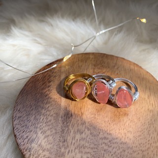 [BUY 3 GET 1 FREE] Cherry Quartz Indie Wire Wrapped Gemstone Rings