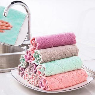 Nonstick Oil Microfiber Coral Fleece Super Absorbent Kitchen Towel / Hand Towl / Dishcloth / Wipe Kitchen Clean Towel Dishcloth Soft Cloths Rag Wash Towel for Car kitchen RoomPlate Cloth
