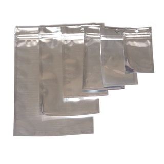 100Pcs Aluminum Foil Clear Resealable Valve Zipper Plastic Retail Packaging