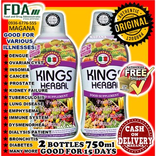 FREE SHIPPING KINGS HERBAL FOOD SUPPLEMENTS 2 BOTTLES OF 750ML AUTHENTIC